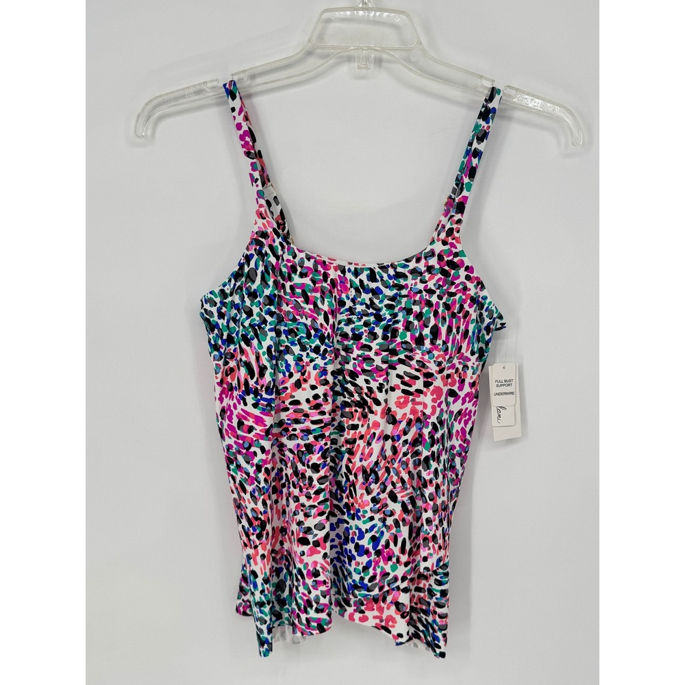 Leilani Tankini Swimsuit Set Womens 8 Multicolor New Underwire High Waist 3243